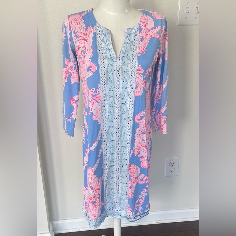 Lilly Pulitzer CHILLY LILLY NADINE DRESS Blue Peri Go With The Flow SEA S